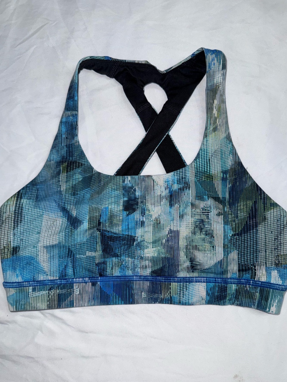 lululemon athletica Blue-Green Abstract Crossback Sports Bra - Picture 4 of 5